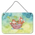 Carolines Treasures Foxes Bathing Watercolor Wall or Door Hanging Prints BB7350DS812